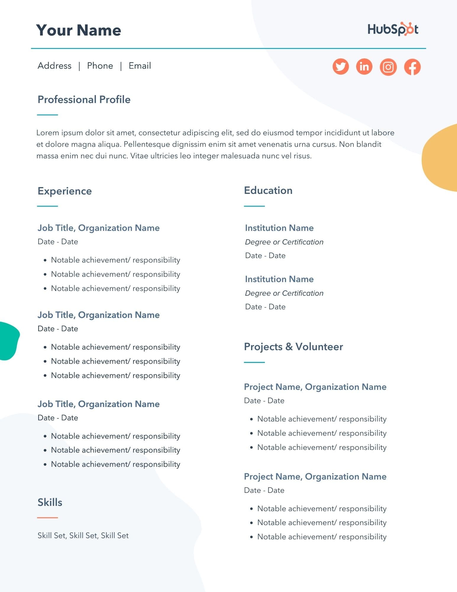 resume And Other Products
