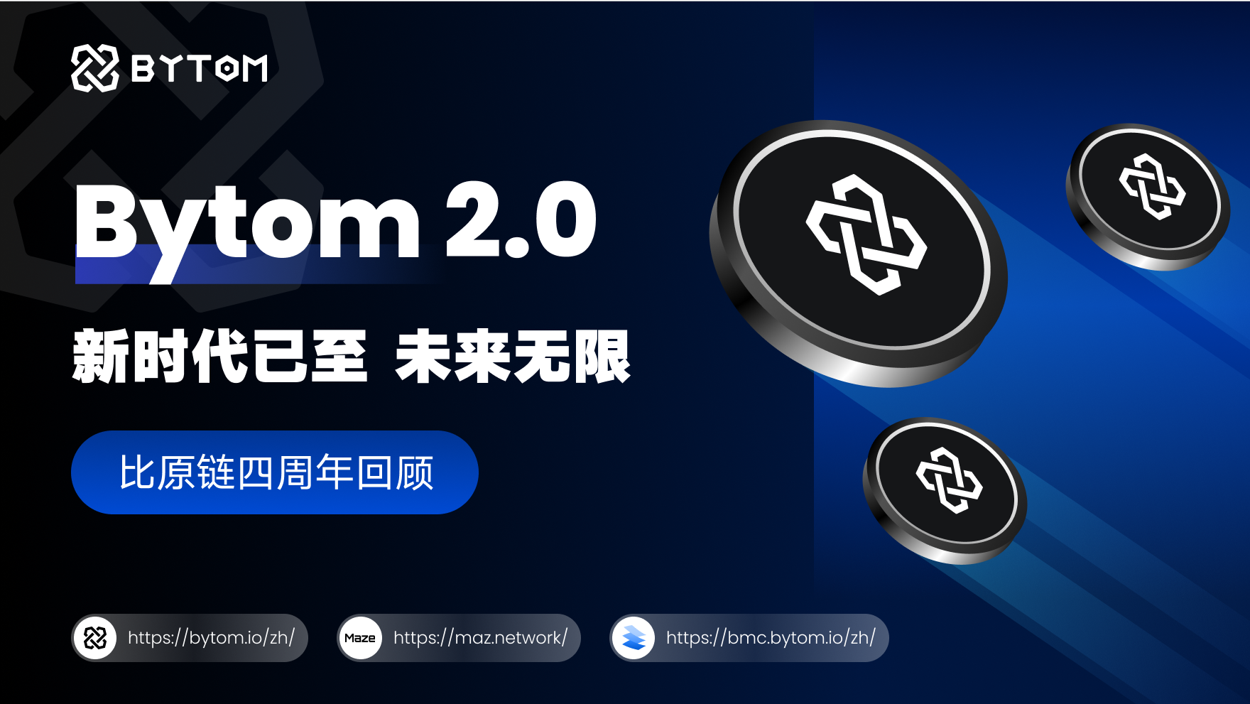 Bytom 2.0 新时代已至，未来无限，四周年快乐！